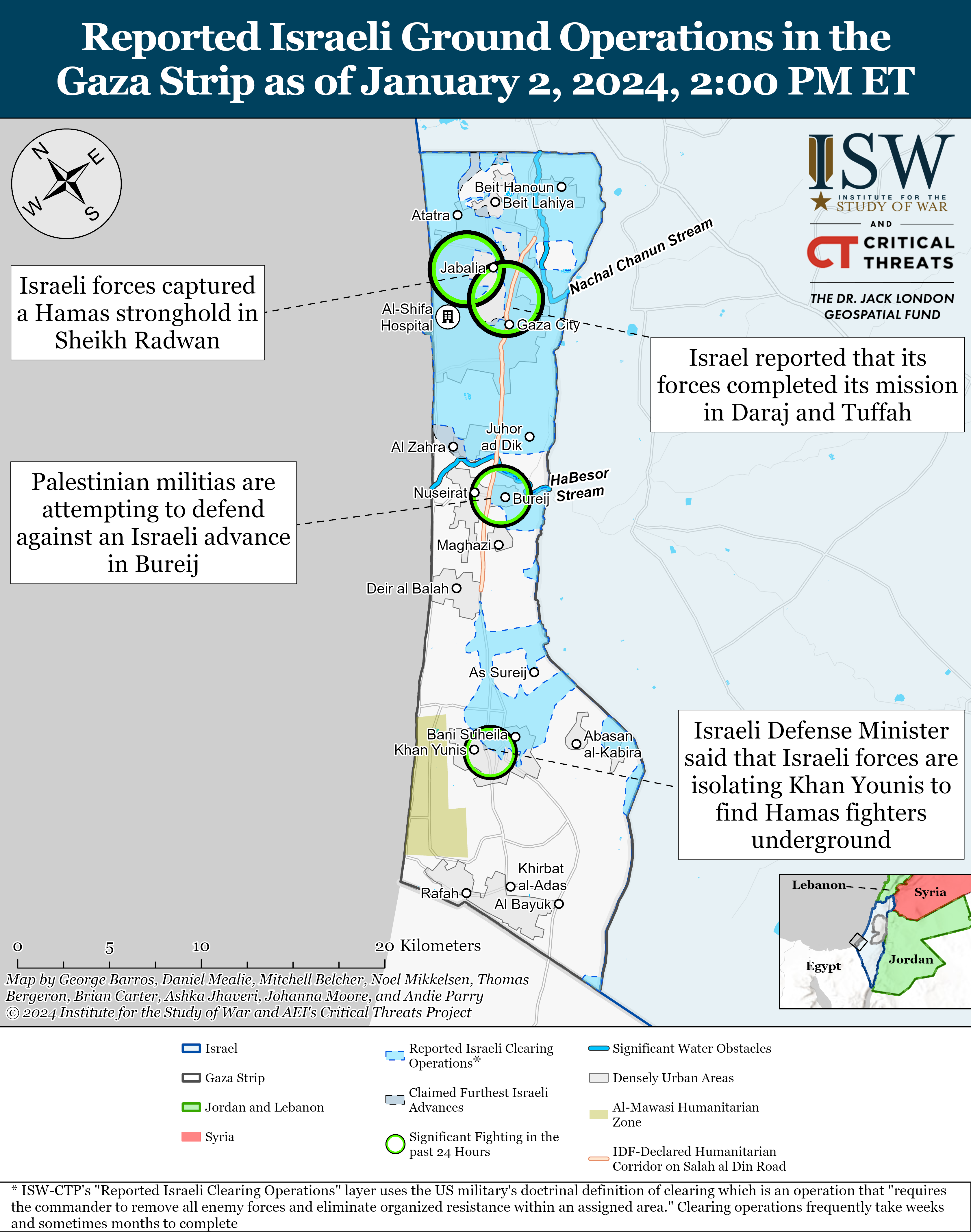 Iran Update January 2 2024 Institute For The Study Of War   Gaza Clearing Map January 2%2C2024 